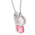 Pink Ribbon Flip Flop Necklace